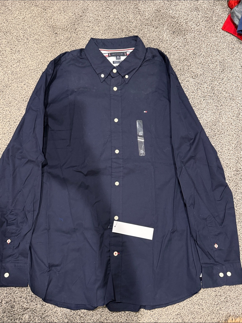 Tommy Hilfiger Men’s Navy Button-Down Dress Shirt